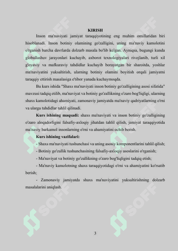 Shaxs ma’naviyati inson botiniy go'zalligining asosi sifatida 3