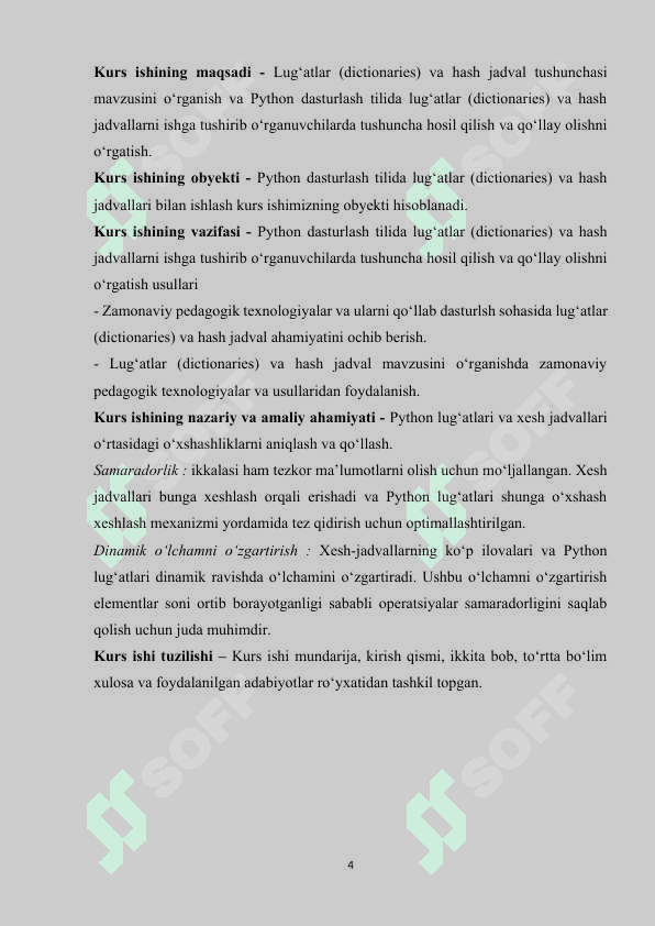 Lug‘atlar (dictionaries) va hash jadval tushunchasi 4