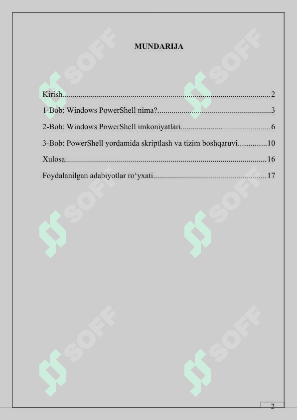 “WINDOWS POWERSHELL VA UNING IMKONIYATLARI” 2