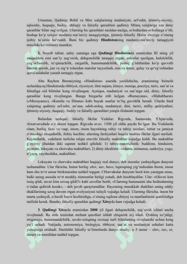 FALSAFIY TAFAKKUR TARAQQIYOTI BOSQICHLARI: SHARQ FALSAFASI 2