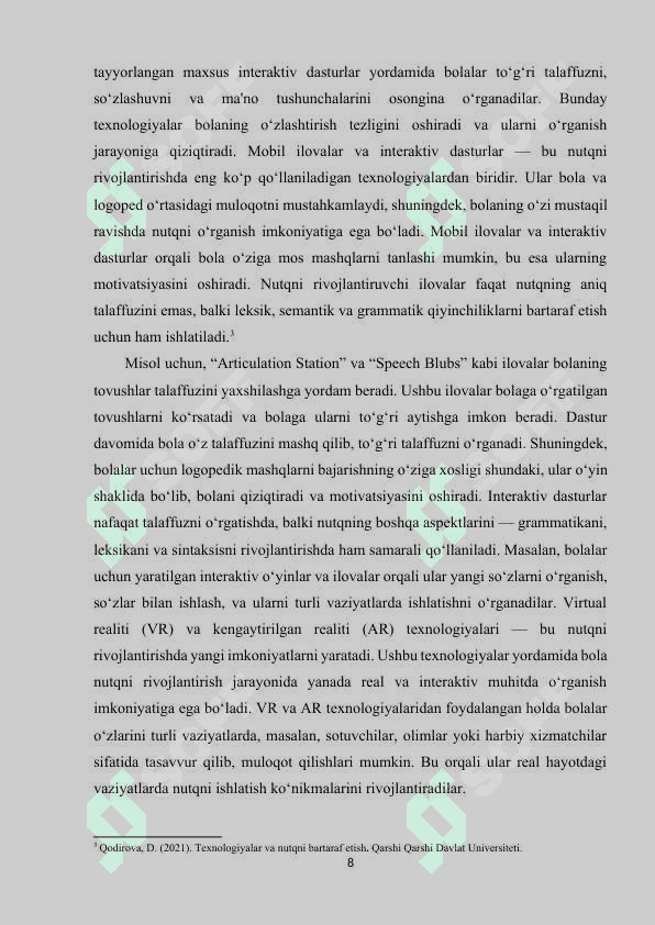 Nutq nuqsonlarini bartaraf etishning zamonaviy texnologiyasi. 8