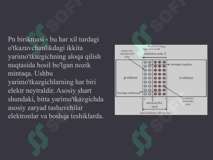 P-n o’tishlarning xosil bo’lishi. To’g’ri va teskari ulash 2