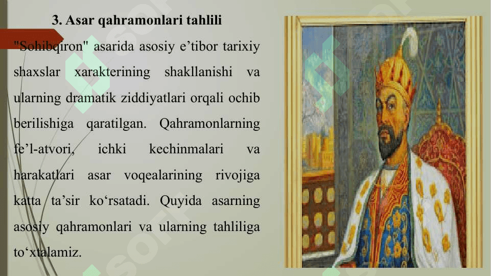 Mumtoz asarlarni sharxlab oʻrganish. Lugʻat ustida ishlash. (Sohibqiron asari misolida) dramatik asarlar taxlilida voqea va personajlar 8