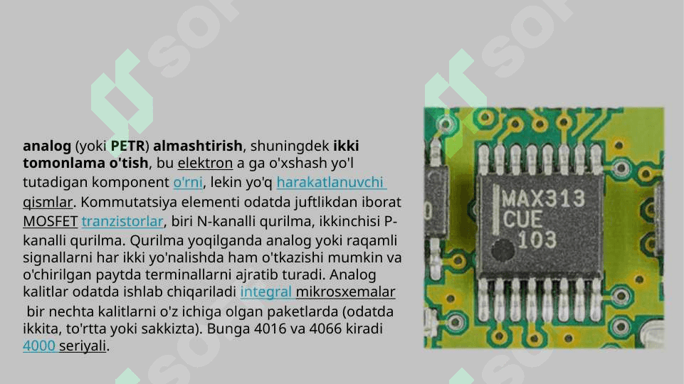 Analogli kalitlar, kommutatorlar va cheklagichlar 2