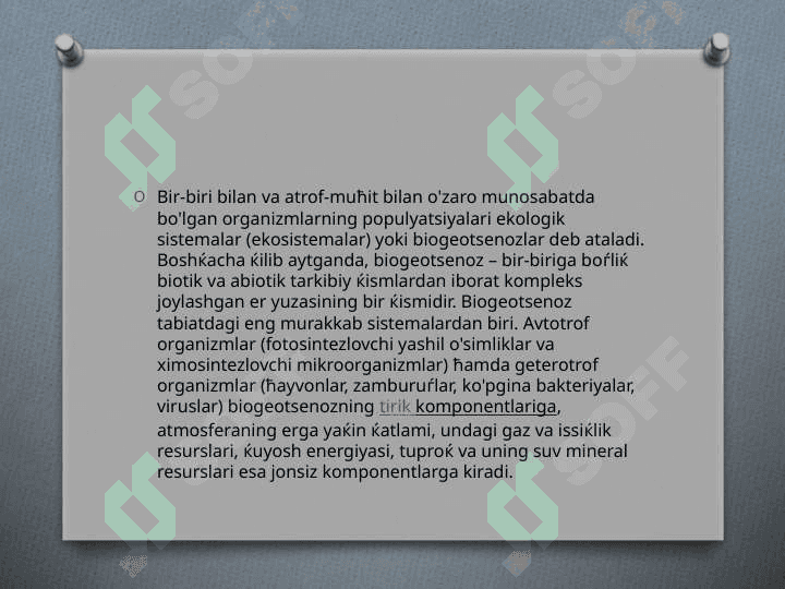 Hamjamiyat va ekosistema 3