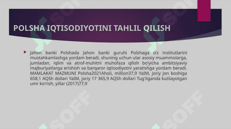 POLSHA IQTISODIYOTINITAHLIL QILISH 2