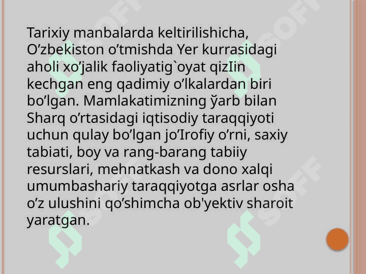 Qishloq xo’jaligi va sanoat soxasidagi o’zgarishlar 4