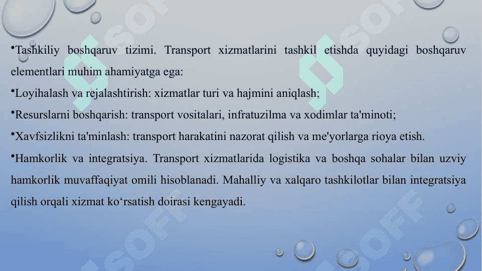 Transport xizmatlari tadbirkorligi 7
