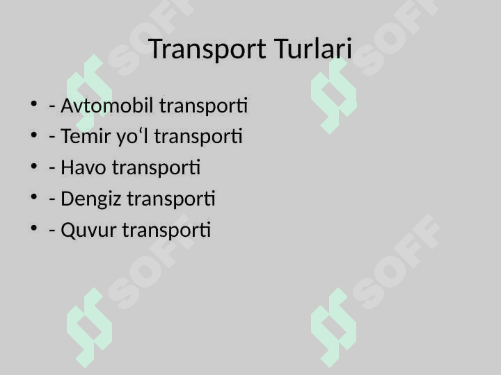 Transport logistikasi 2