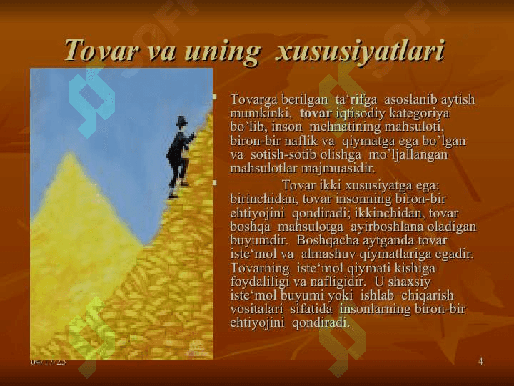 Iqtisodiy davrlar va iqtisodiy tebranishlar tovarlar va pul mablag`ining aylanishi 4