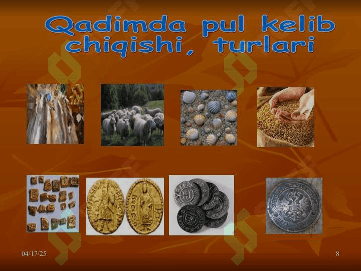 Iqtisodiy davrlar va iqtisodiy tebranishlar tovarlar va pul mablag`ining aylanishi 8