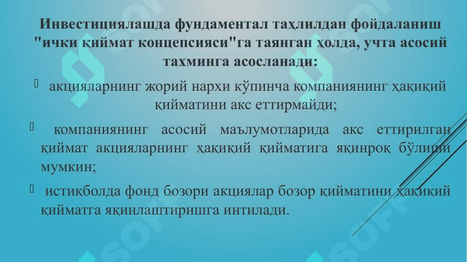МОлия Бозорининг Фундаментал Таҳлили 5