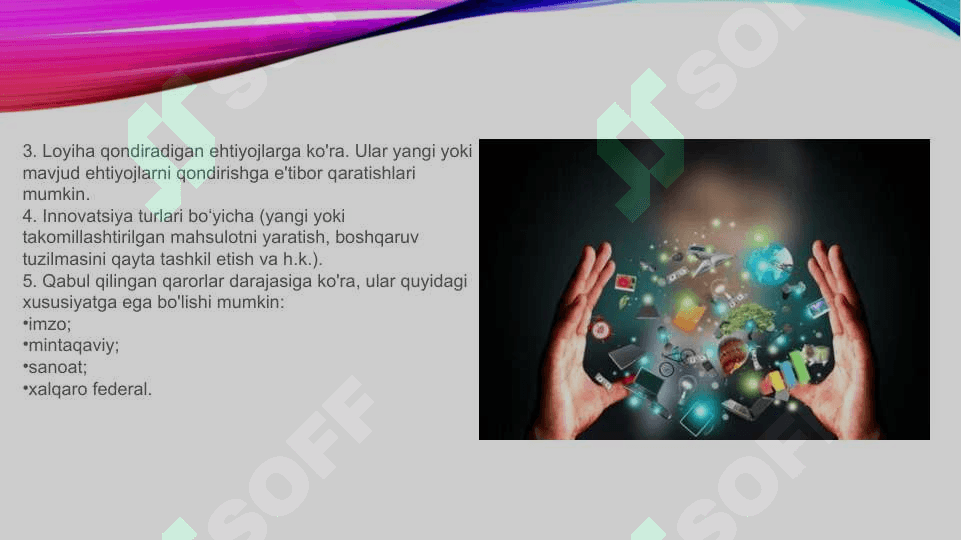 Innovatsion loyihalar va ularning samaradorligini baholash usullari 6
