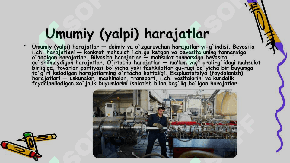 Ishlab chiqarish harajatlari 6