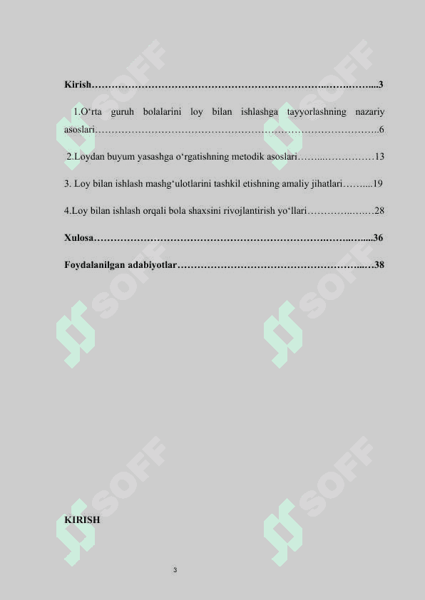 Oʻrta guruhda loydan buyum yasashga oʻrgatish kurs ishi 3