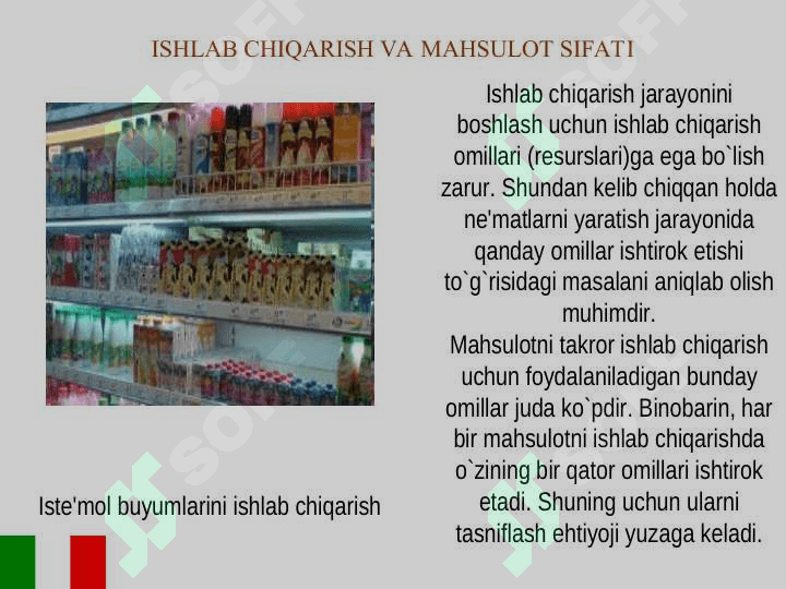 Ishlab chiqarish va mahsulot sifati 3