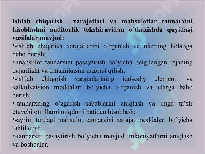 ISHLAB CHIQARISH JARAYONI AUDITI 6