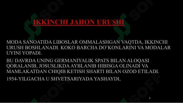 KOKO SHANEL – QIROLICHANING TUG’ILISHI 8