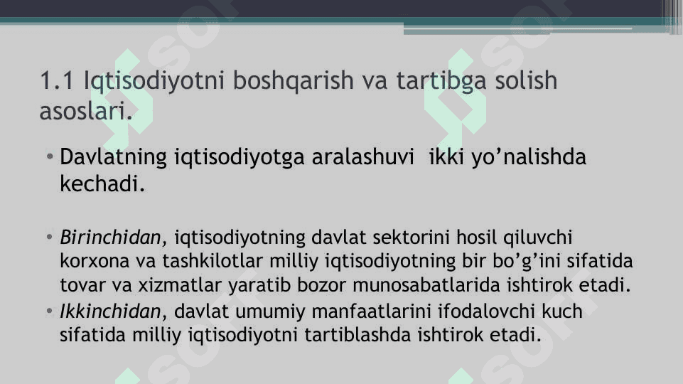Iqtisodiyotni davlat tomonidan tartibga solishning mohiyati, shakllari va usullari 3