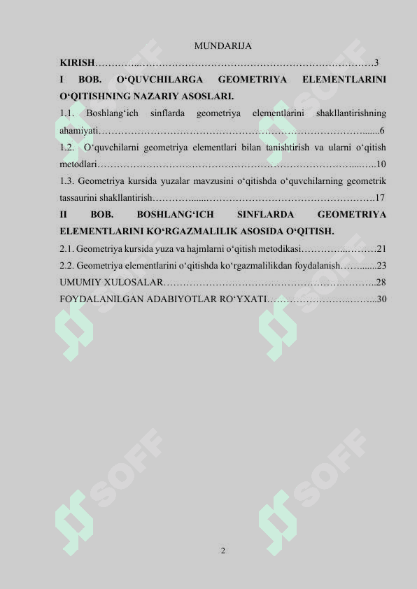 BOSHLANG‘ICH SINFLARDA GEOMETRIYA ELEMENTLARINI KО‘RGAZMALILIK ASOSIDA О‘QITISH 2
