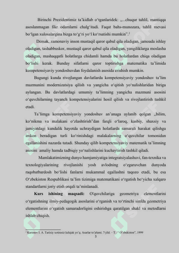 BOSHLANG‘ICH SINFLARDA GEOMETRIYA ELEMENTLARINI KО‘RGAZMALILIK ASOSIDA О‘QITISH 5