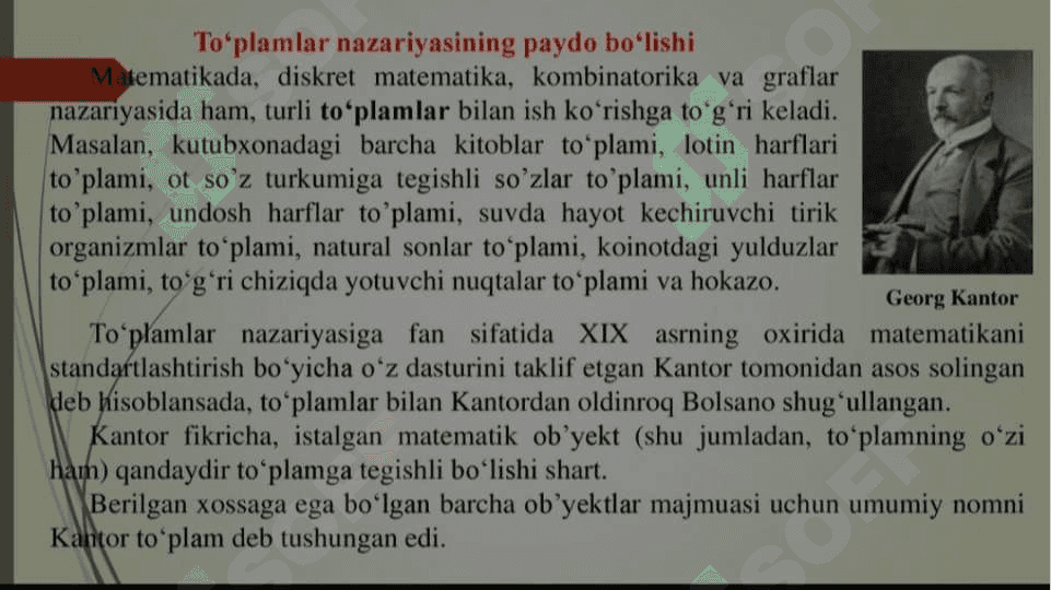 To’plamlar ustida amallar xossalarining isbotlarini o’rganish 3