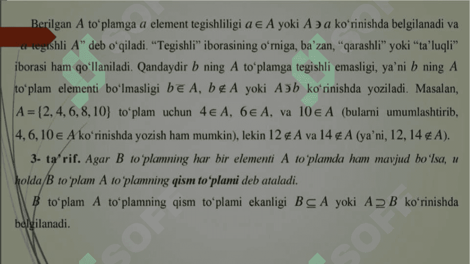 To’plamlar ustida amallar xossalarining isbotlarini o’rganish 7