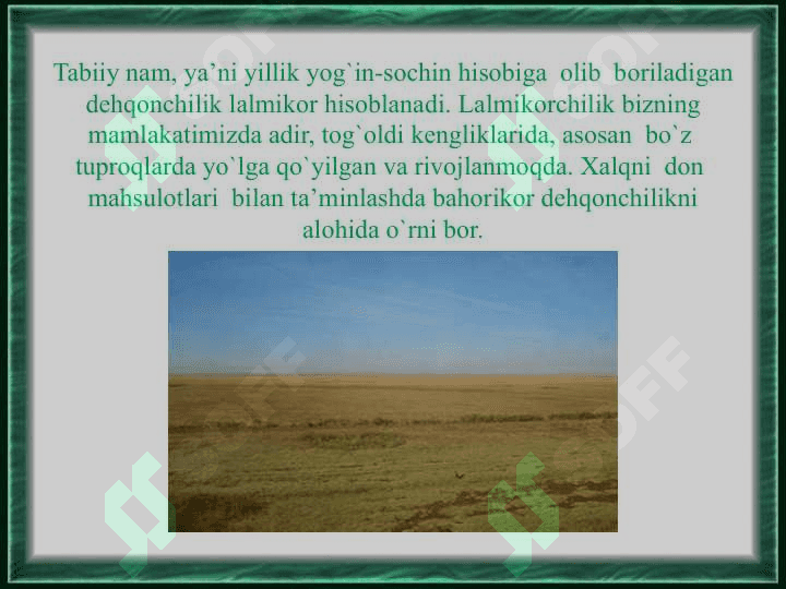 Lalmikor yerlarni baholash 2