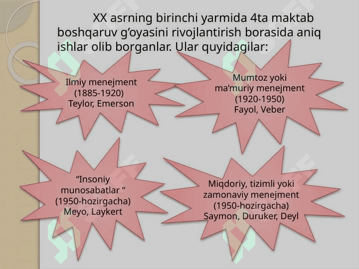 Menejment fanining predmeti, mazmuni va vazifalari 5