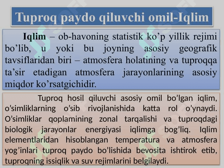Tuproqlarning tarqalish qonuniyatlari 4