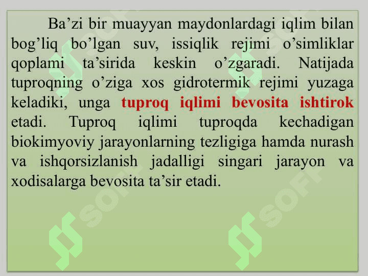Tuproqlarning tarqalish qonuniyatlari 5