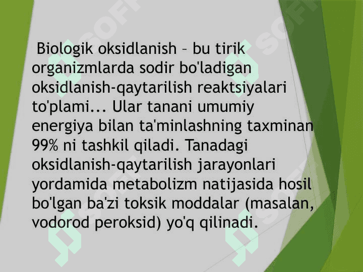 Biologik oksidlanish jarayonlari 2