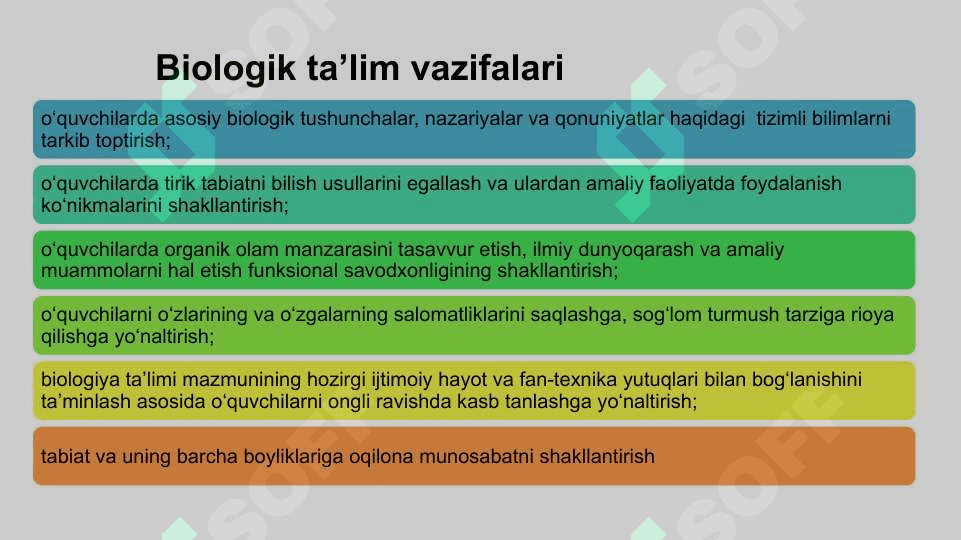 BIOLOGIYANI O‘QITISHDA O‘QITUVCHI 7