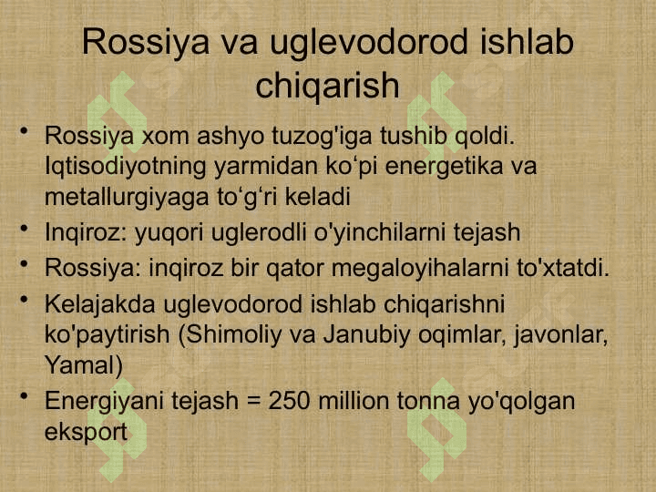 Iqlim o'zgarishini iqtisodiyotga ta'sirlari 5