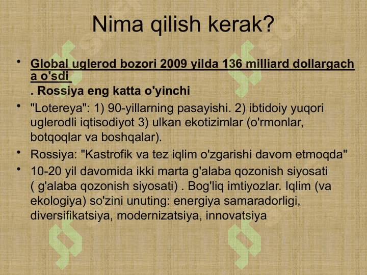 Iqlim o'zgarishini iqtisodiyotga ta'sirlari 7