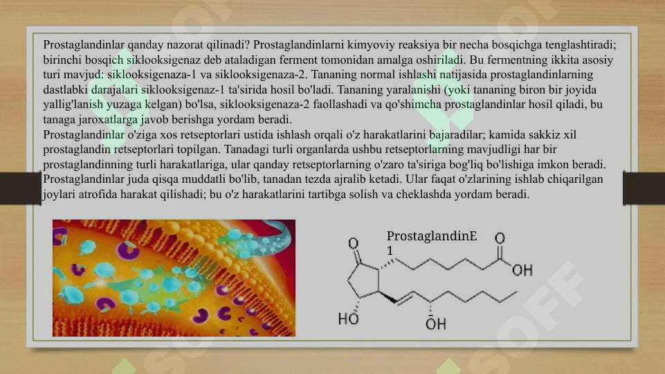 Garmonoidlar. Prostaglandinlar va ularning biologik ahamiyati 3