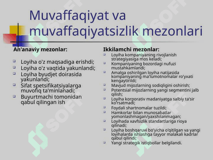 Loyiha boshqaruviga kirish 8