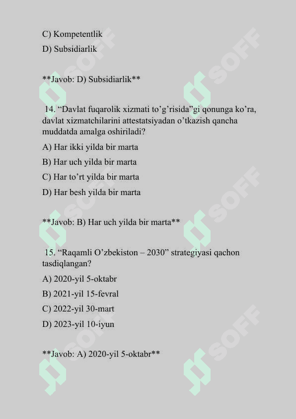 Argos 50 talik test, javoblari bilan. Davlat xizmatchisi 2025 7