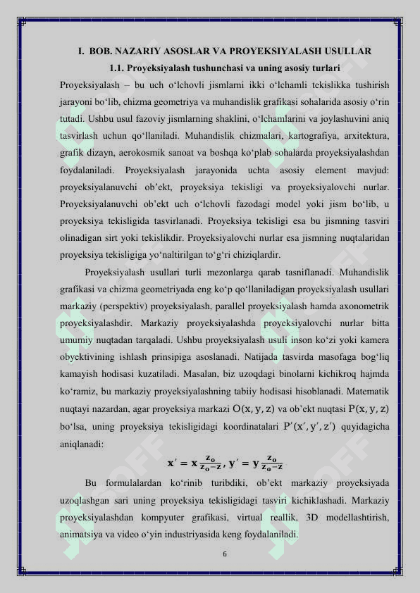 Silindr, konus, shar (sfera) va piramidaning proyeksiyalari 6