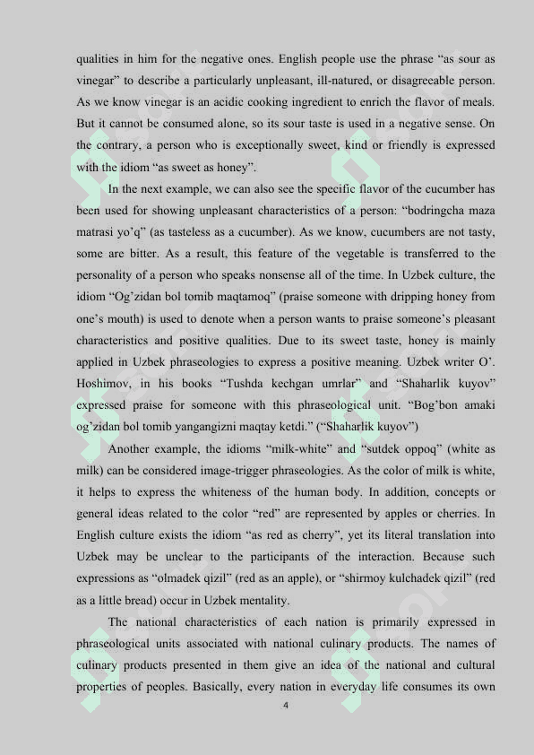 Linguistiс аnd сulturаl сhаrасtеristiсs оf соmраrаtivе рhrаsеоlоgisms in Еnglish аnd Uzbеk.ARTICLE 4