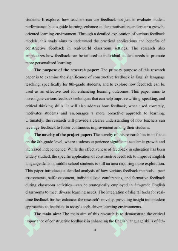 The importance of constructive feedback in teaching English to 8th graders 4