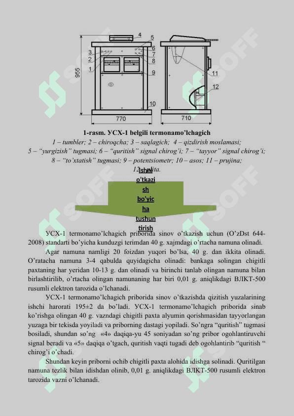 PAXTA, TOLA VA CHIGITNI NAMLIGINI ANIQLASH 3