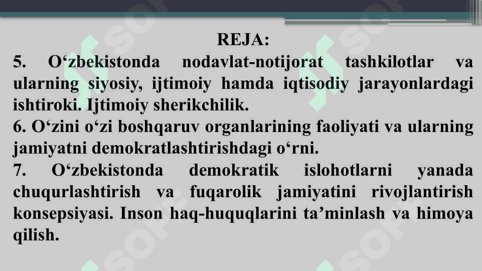 O‘ZBEKISTONDА DEMOKRАTIK, FUQАROLIK JАMIYATI АSOSLАRINING SHАKLLАNIShI, АMАLGА OSHIRILGАN SIYOSIY ISLOHOTLАR. 2