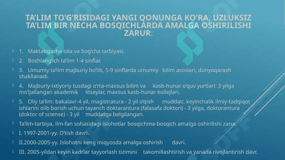 О‘ZBEKISTONDA TA’LIM, ILM-FAN VA SPORT SOHASIDAGI ISLOHOTLAR 6