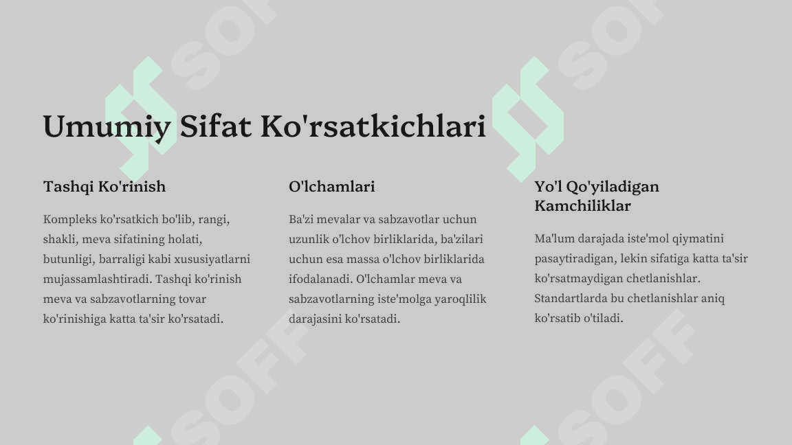 Sabzavot va mevalar mahsulotlarini ekspertizasi 3