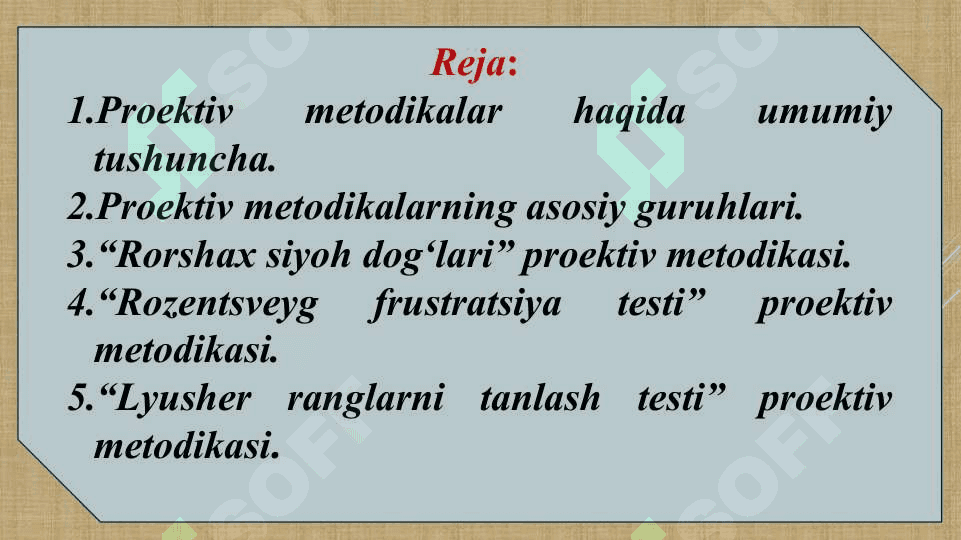 Shaxs psixodiagnostikasida proektiv metodikalardan foydalanish 2