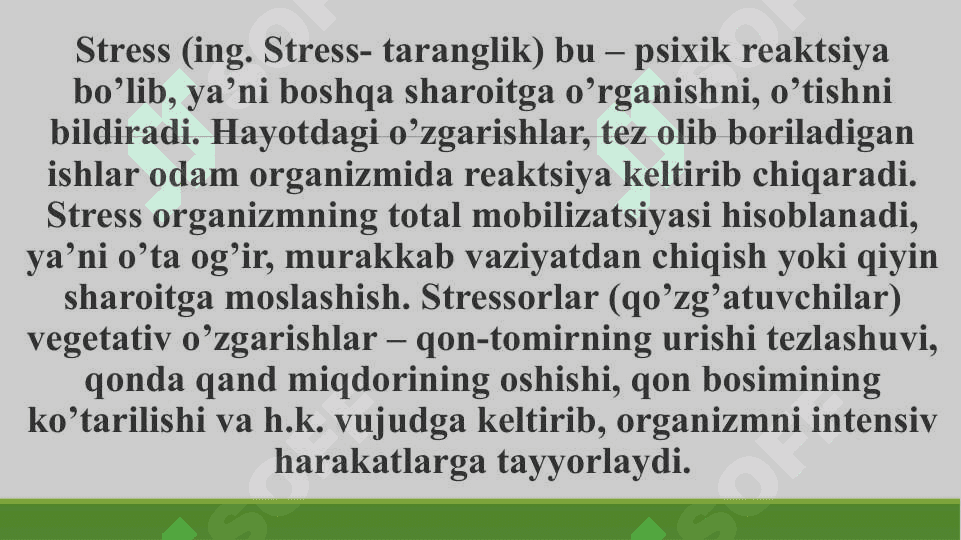 Stressni bartaraf etish treninglari. 4