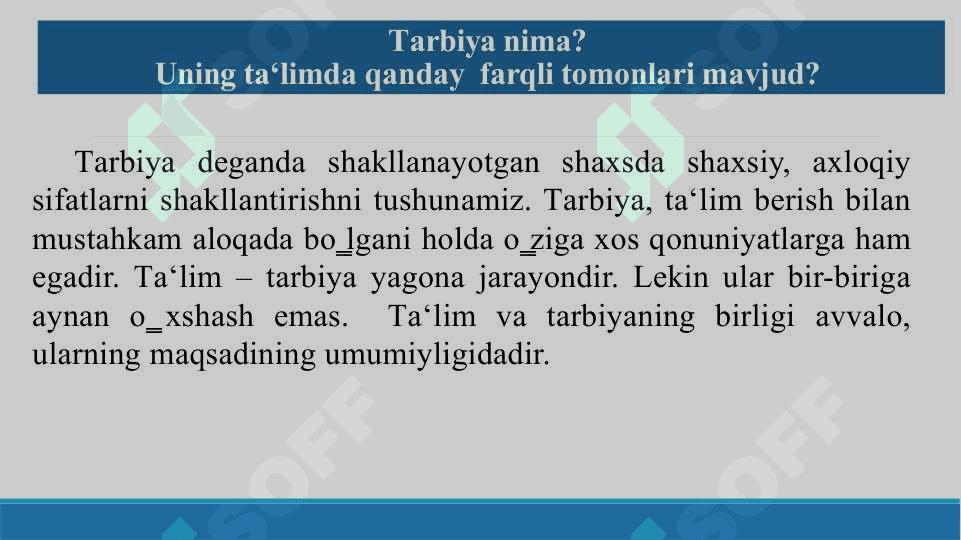 TARBIYAVIY ISHLAR METODIKASI FANINING MAQSAD VA VAZIFALARI 5