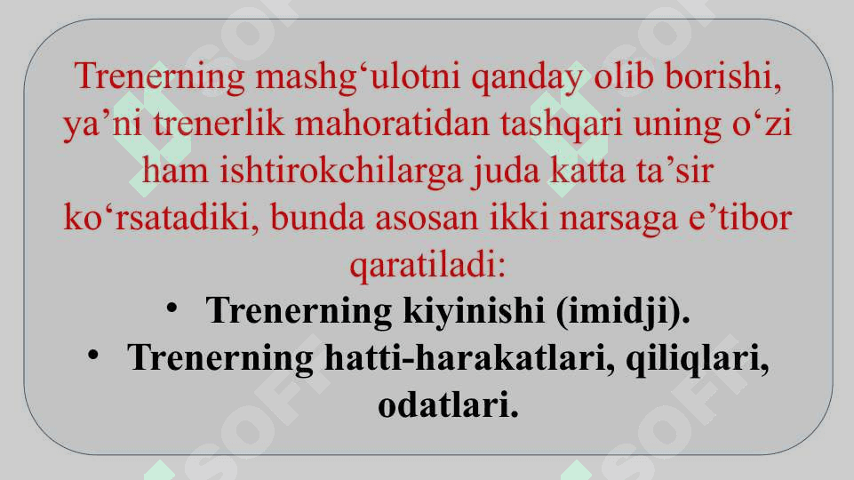 Trener va guruhning o‘zaro munosabatlari masalasi 6