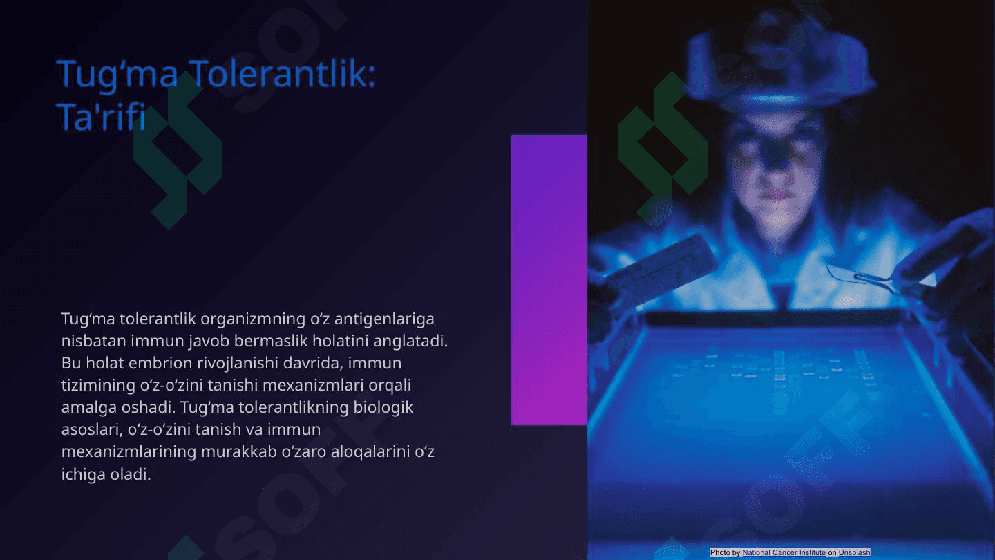 Immunologik tolerantlik. Tug‘ma tolerantlik 5